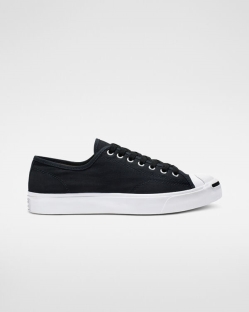 Converse Jack Purcell Canvas Férfi Rövidszárú Fekete/Fehér | ELXNJBC-HU